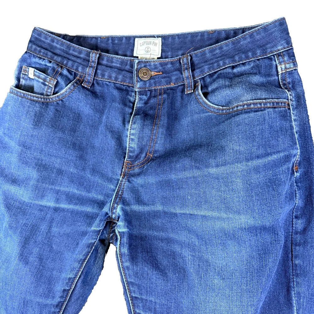 Captain Fin Jeans Mens 33x31.5 Blue Denim‎ Pockets Straight Leg Everyday Wear